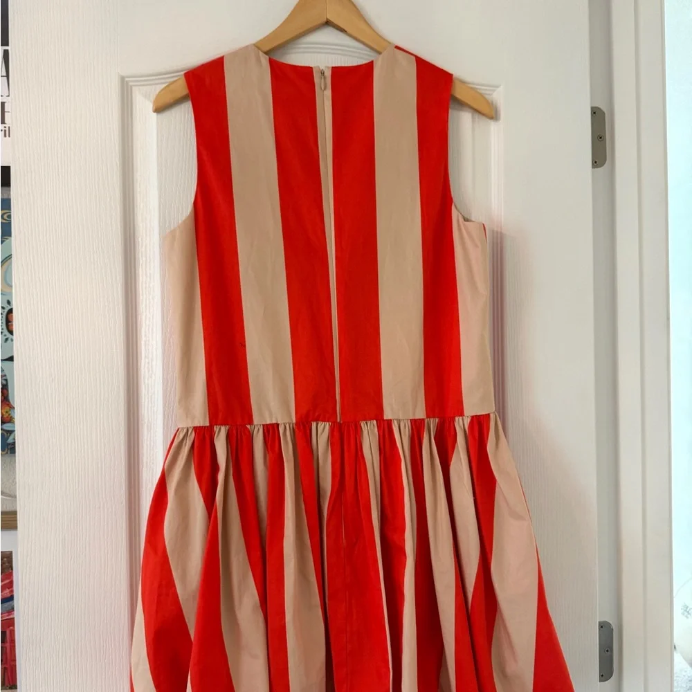 NWT Anthropologie Mare Mare Bubble Hem Mini Dress Red Cream Striped medium - Picture 10 of 10